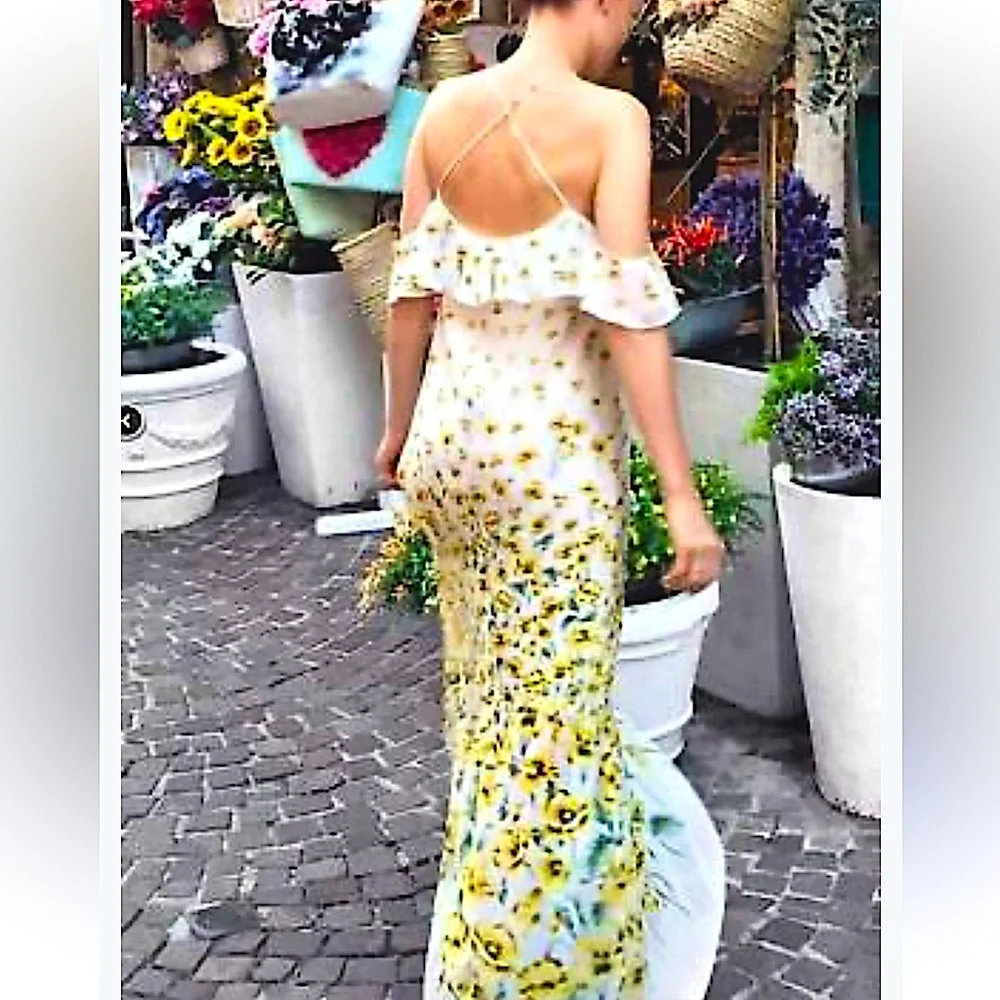 NWOT ZARA FLORAL SUMMER MAXI DRESS - Picture 3 of 4
